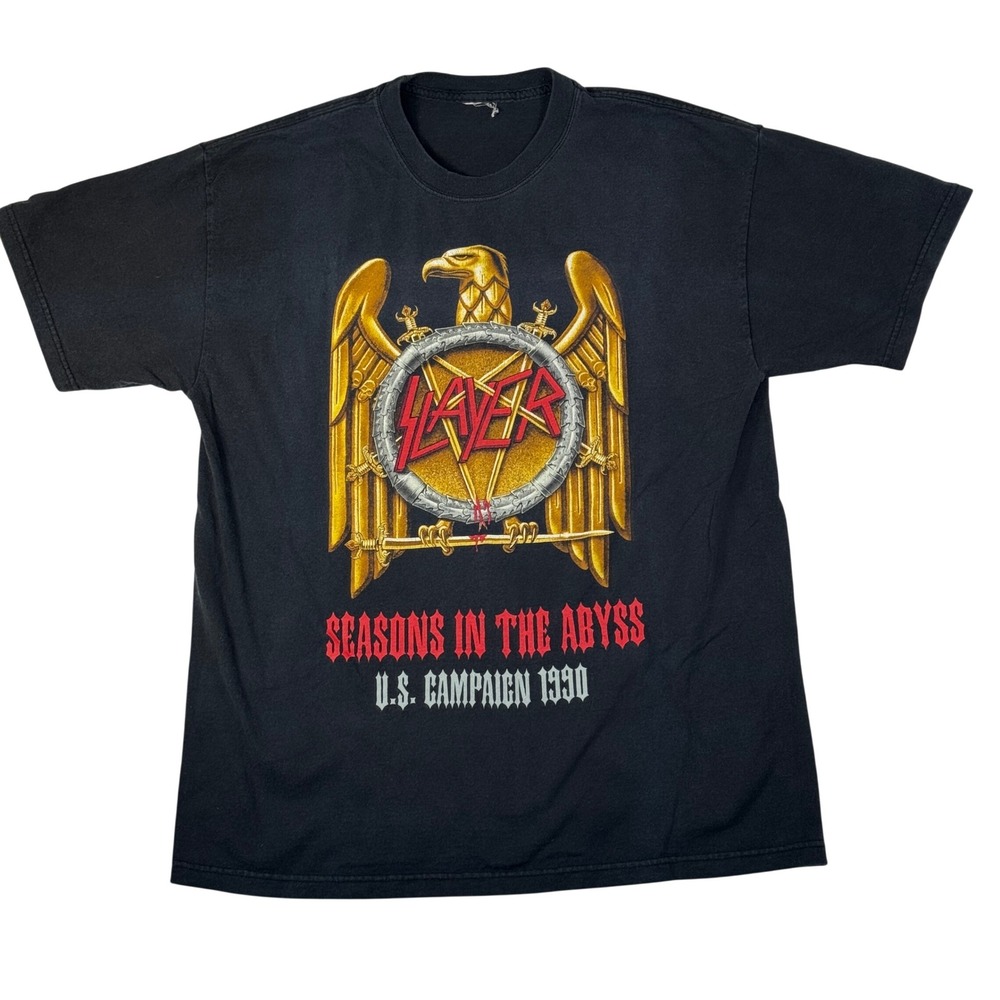 Vintage Slayer Seasons In The Abyss US Campaign 1990 T-Shirt Band Rock Metal M